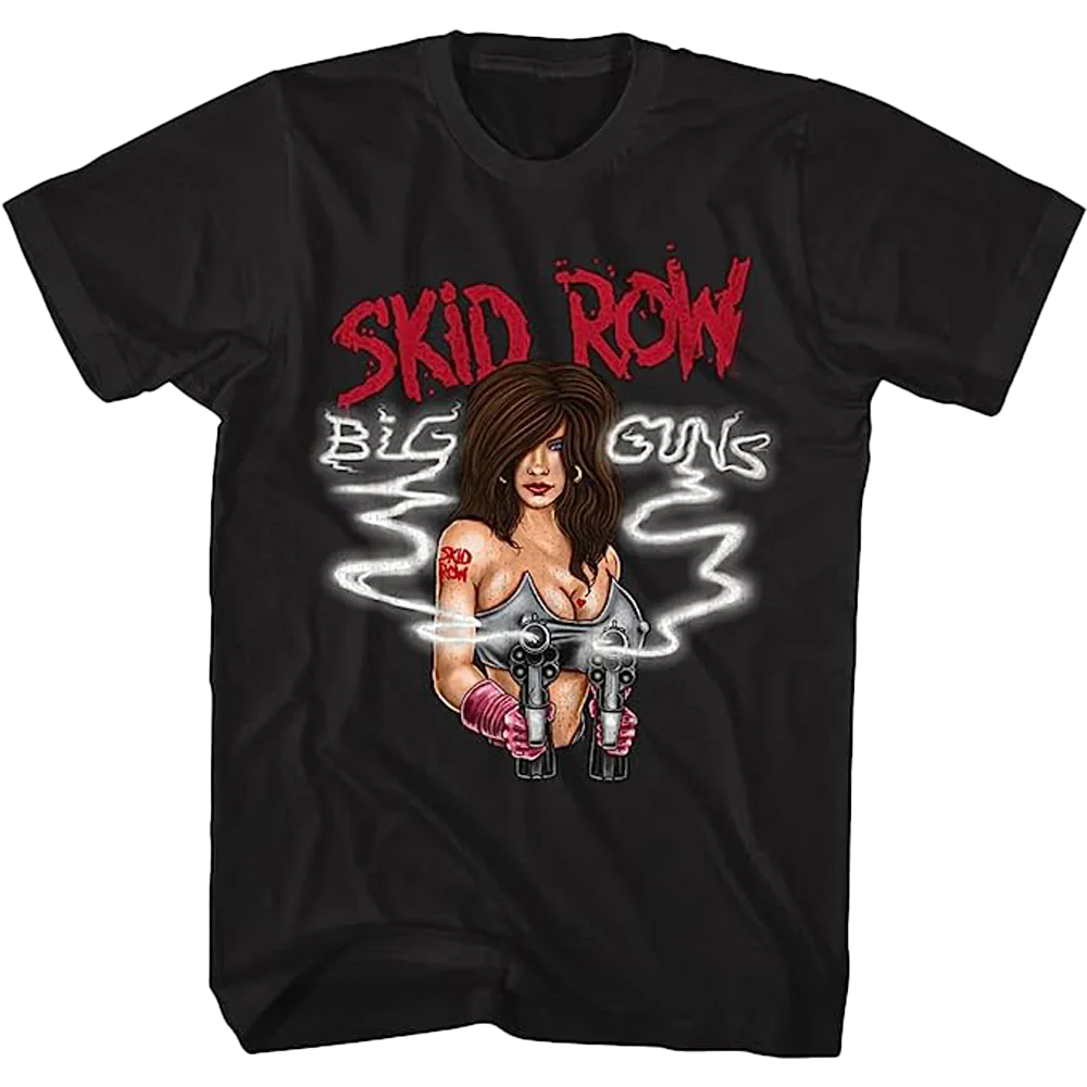Skid Row Big Guns 1990 Album Cover T-shirt Unisex Rockinstone Size:m