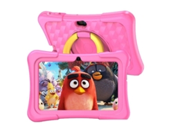 Tableta educativa K7 Pro de 7 pulgadas, 32 GB/1 GB, Android 12 para niños - Funda de silicona Lalalamoli (rosa)