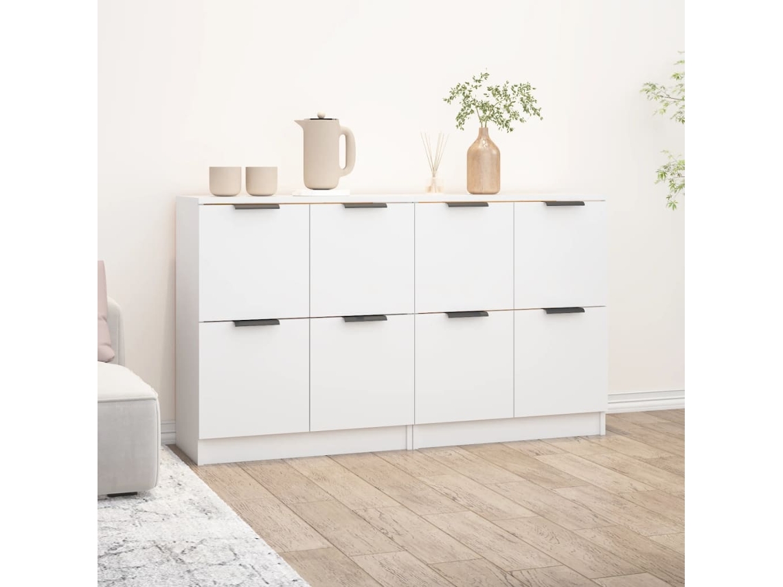 Lovely Home Aparador 2 Pzs 60X30X70 Cm Derivados de Madera Blanco