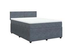 Maison Exclusive - Cama Box Spring Con Colchón Terciopelo Gris Oscuro 160x200 Cm