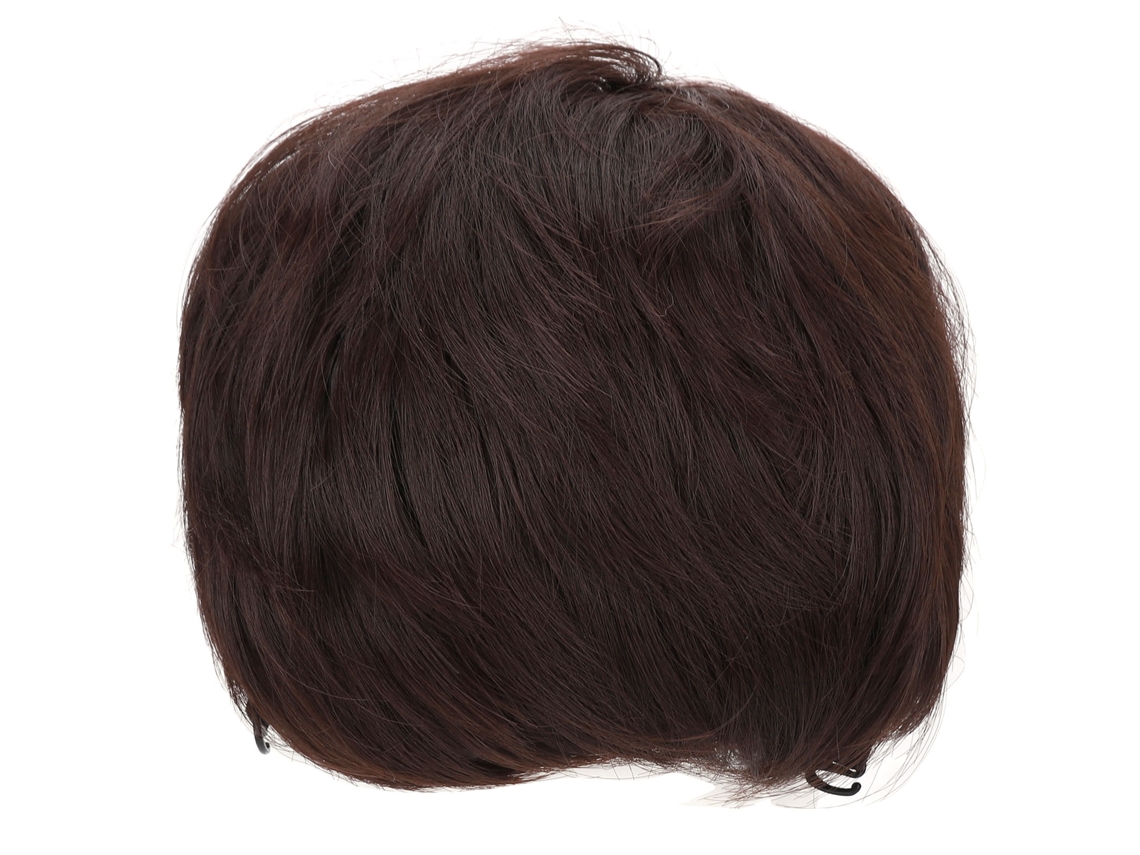Peluca Sintética Corta Corta Marrón Oscuro Para Cosplay, Moda Y Fiestas, Ventilada Y Ajustable