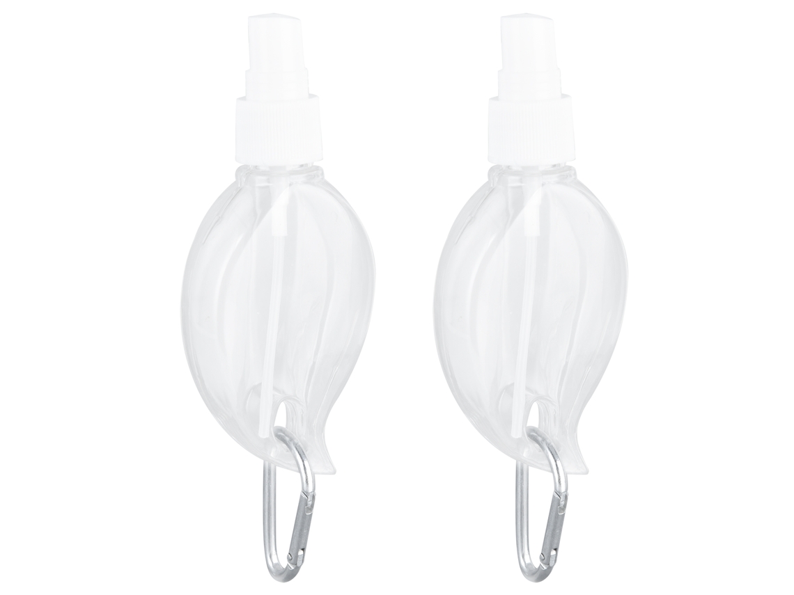 Juego De 2 Botellas De Viaje Con Llavero, 50 Ml, Plástico Transparente, A Prueba De Fugas, Recargables Para Cosméticos E Higiene, Portátiles.