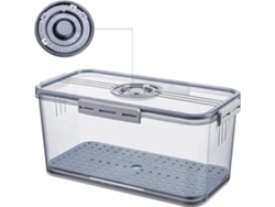 Contenedor versátil para almacenar alimentos, hermético para almacenar pan con bandeja de drenaje extraíble, recipiente transparente para una fácil identificación.