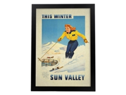 Poster NACNIC Vintage Cartel Vintage de AmÃ©rica. Nieve en el Valle del Sol.