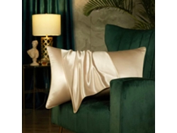 1 Pc Capa De Almohada De Seda De Lujo Pure Color Light - Dorado
