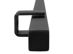 Pasamanos de diseño cuadrado negro - 120 cm 2 soportes IVOL