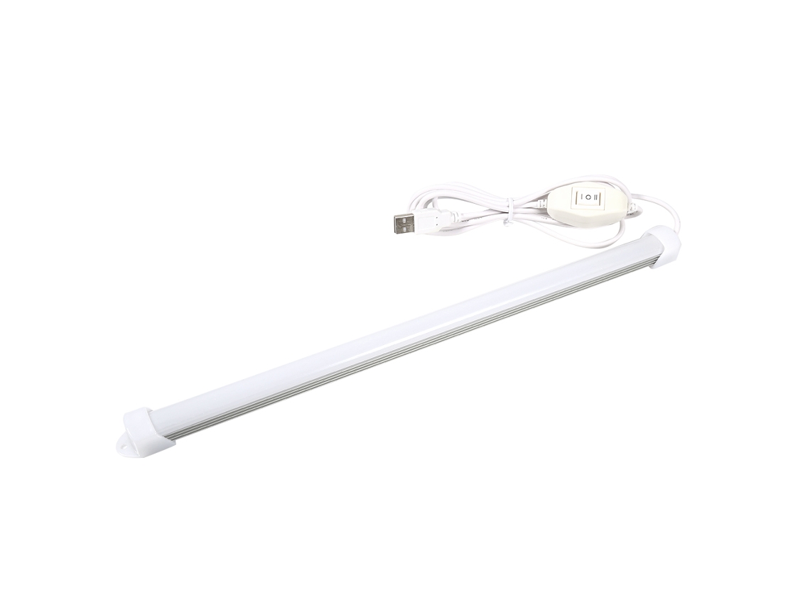 MEOIRUERY Lámpara LED USB Portátil 5V Tira Rígida Tubular Luz Blanca Cálida con Interruptor y Atenuador de Dos Niveles