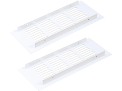 Rejilla De Ventilación Aleación Aluminio Lechoso, 80 Mm Ancho, Malla Transpirable, Rectangular, Para Armari...