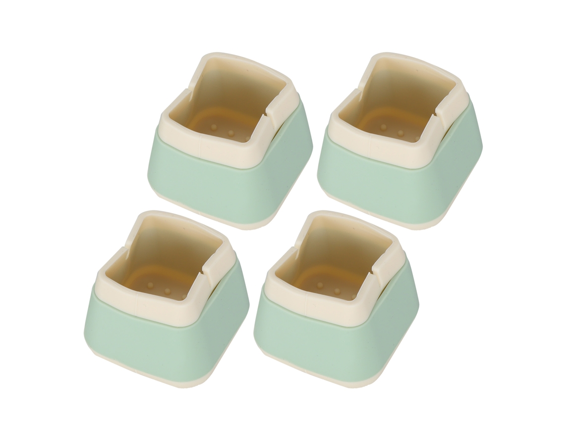 4 Piezas Protectores De Muebles De Silicona 3.3x3.9x3.9cm Fundas Antideslizantes Para Pies De Sillas Mesas (verde)