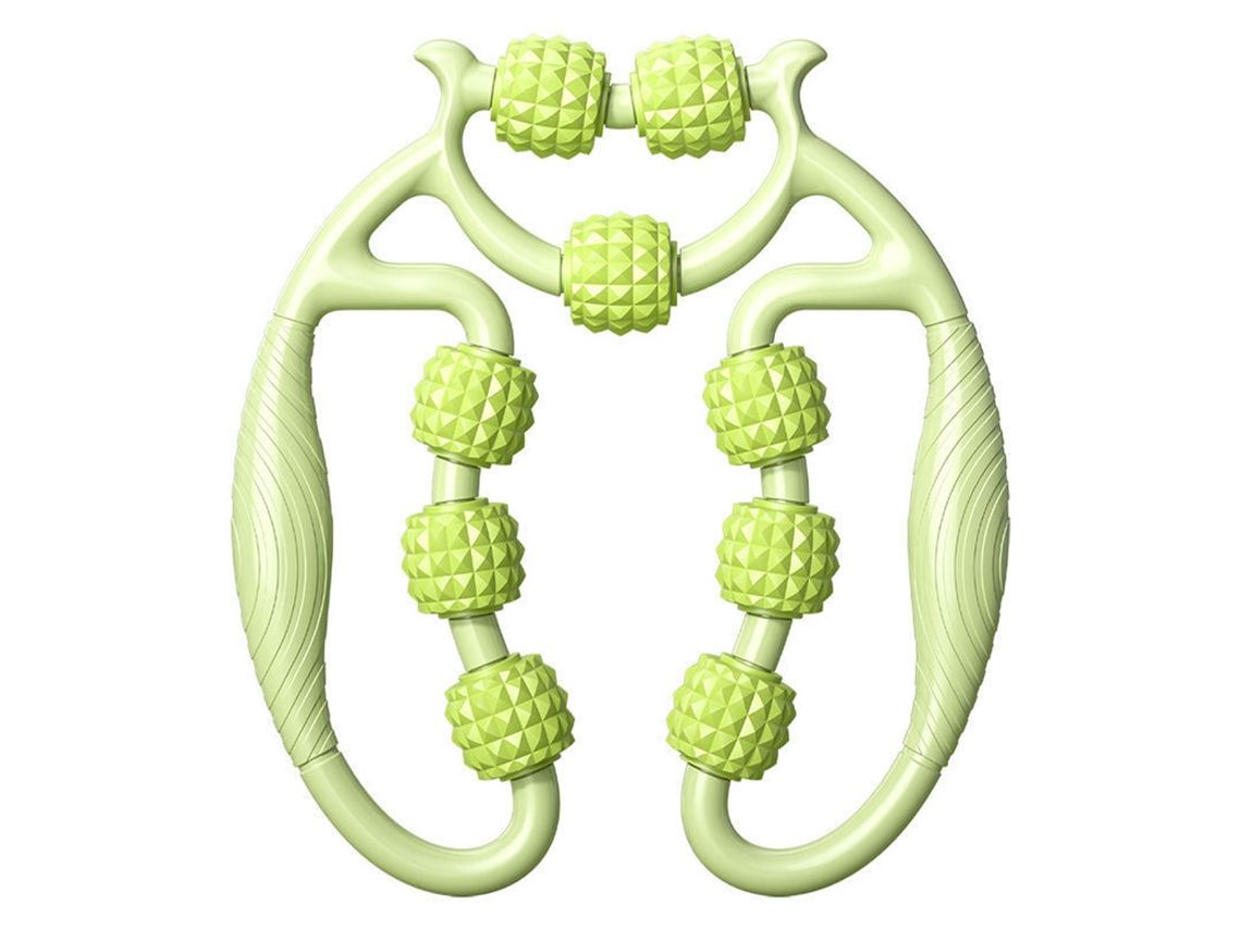 Rodillo De Masaje Con 9 Ruedas Y Rotación De 360 Grados Para La Relajación Muscular De Piernas, Cuello Y Brazos - Verde Uva