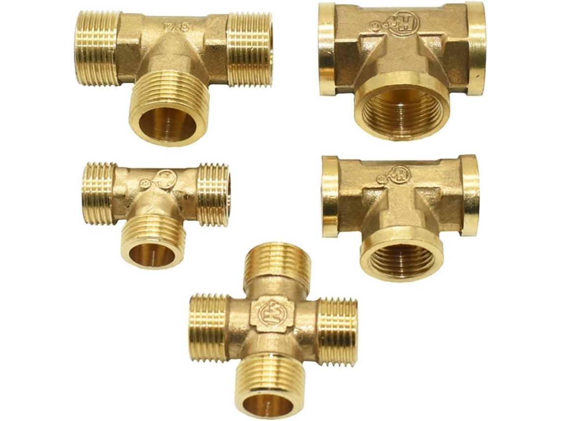 Adaptador De Conector Jardín Cobre Macho Y Hembra 1/2" A Latón
