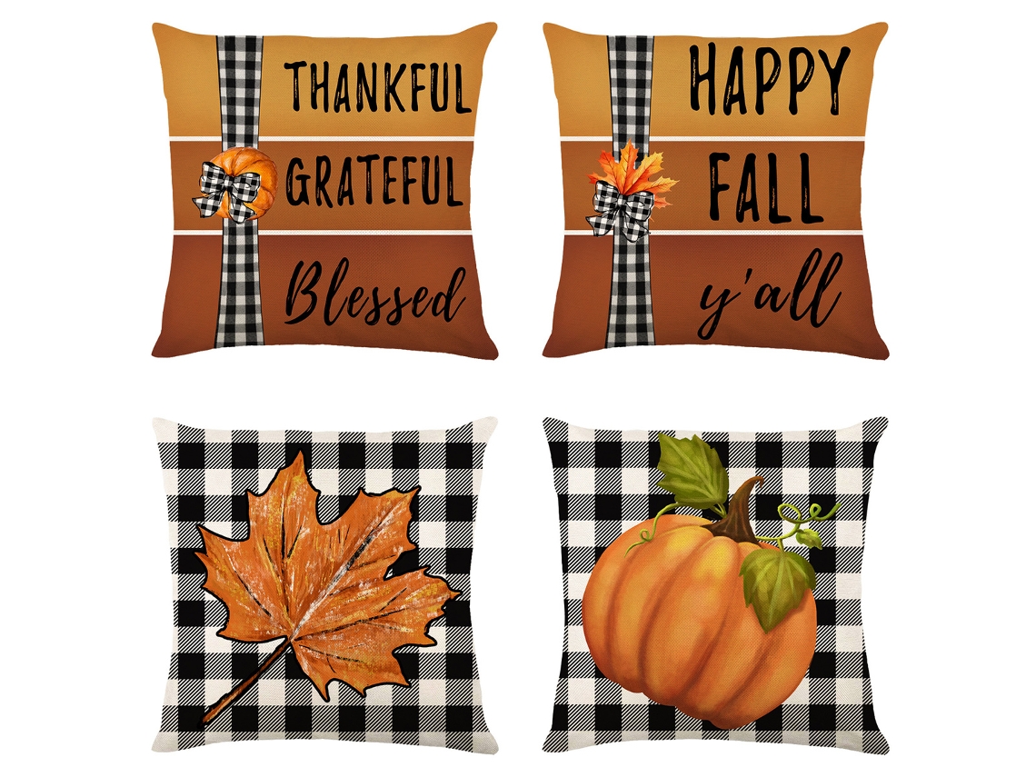 Decoraciones de otoño para el hogar, fundas de cojines de otoño, juego de 4 NEVEANCE