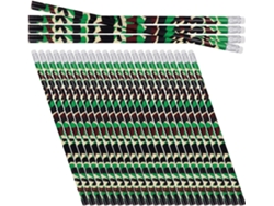 Juego De 60 Lápices De Madera Con Estampado De Camuflaje Para La Escuela, Divertidos Lápices Escolares De Camuflaje Azul.