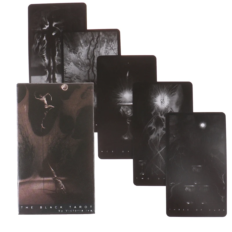 Baraja De Cartas De Adivinación Del Tarot Negro (versión En Inglés) - Juego De Mesa De Oráculo Para Fiestas