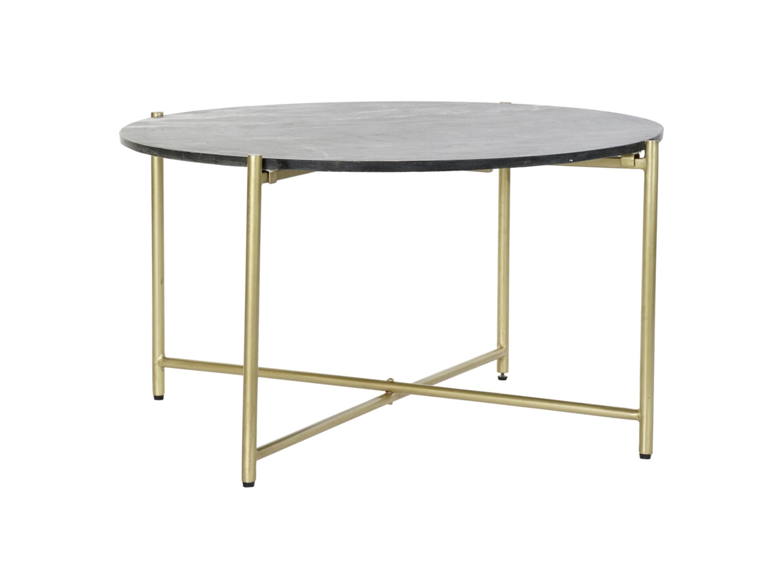 Mesa de centro de mármol y hierro negro, 81x81x44cm ALEXANDRA HOUSE LIVING