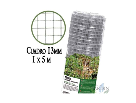 Malla Metálica 1 X 5 M Cuadros 13 Mm Valla Galvanizada De Alambre SUINGA