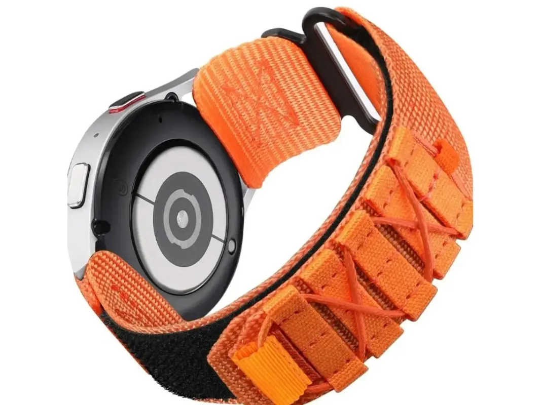 Correa de nailon militar Szsmart para Ticwatch Pro 5 Enduro Naranja
