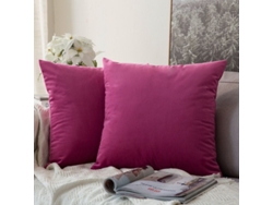 2026-paquete De 2 Fundas De Almohada Cuadradas De Terciopelo Suave 45x45 Cm Sin Relleno Color Rojo Rosa Para Sofá Cama Coche