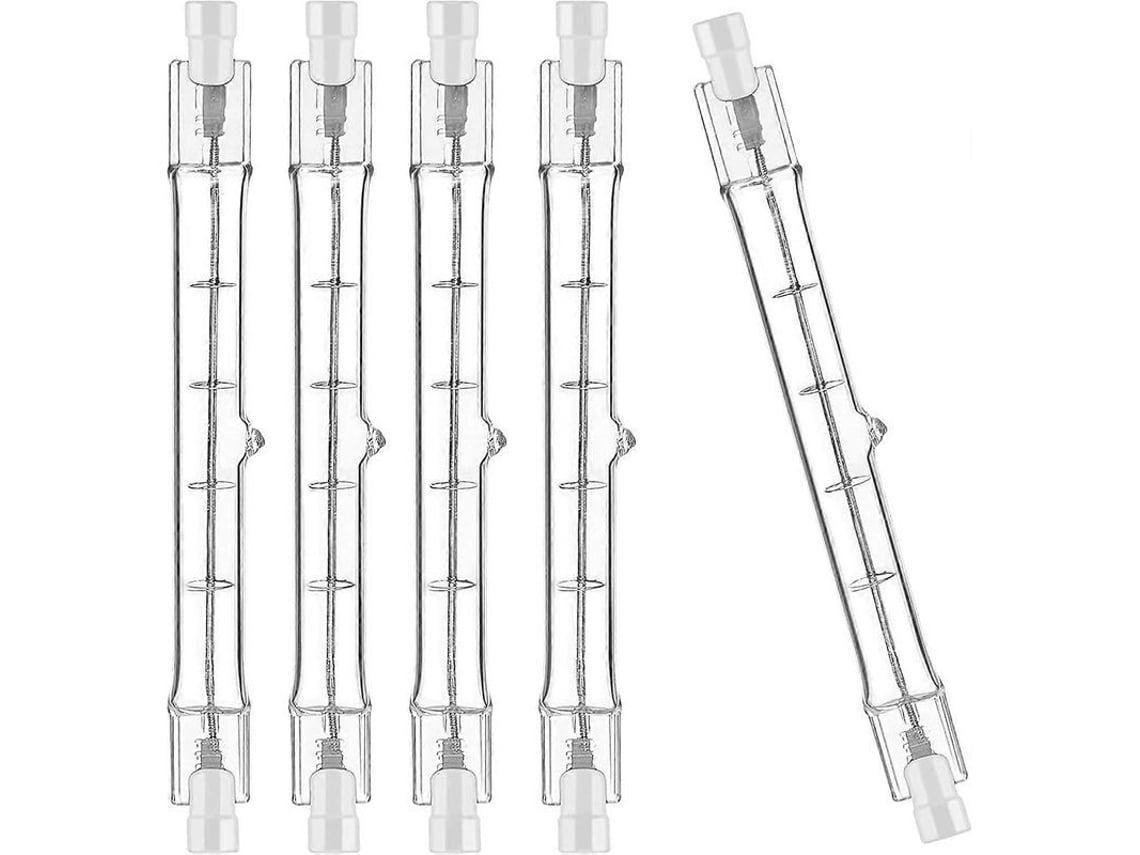 Paquete De 5 Bombillas Halógenas R7s De 118 Mm Y 300 W, 230 V, Varilla Halógena R7s De 118 Mm, Bombilla Halógena R7s Regulable.