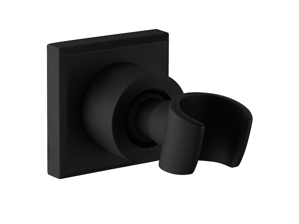Soporte De Ducha De Acero Inoxidable Negro Montado En Pared Con Rotación 360° Para Ducha De Mano Cuadrado