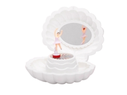 Caja de música de muñeca de ballet con espejo y almacenamiento de joyas