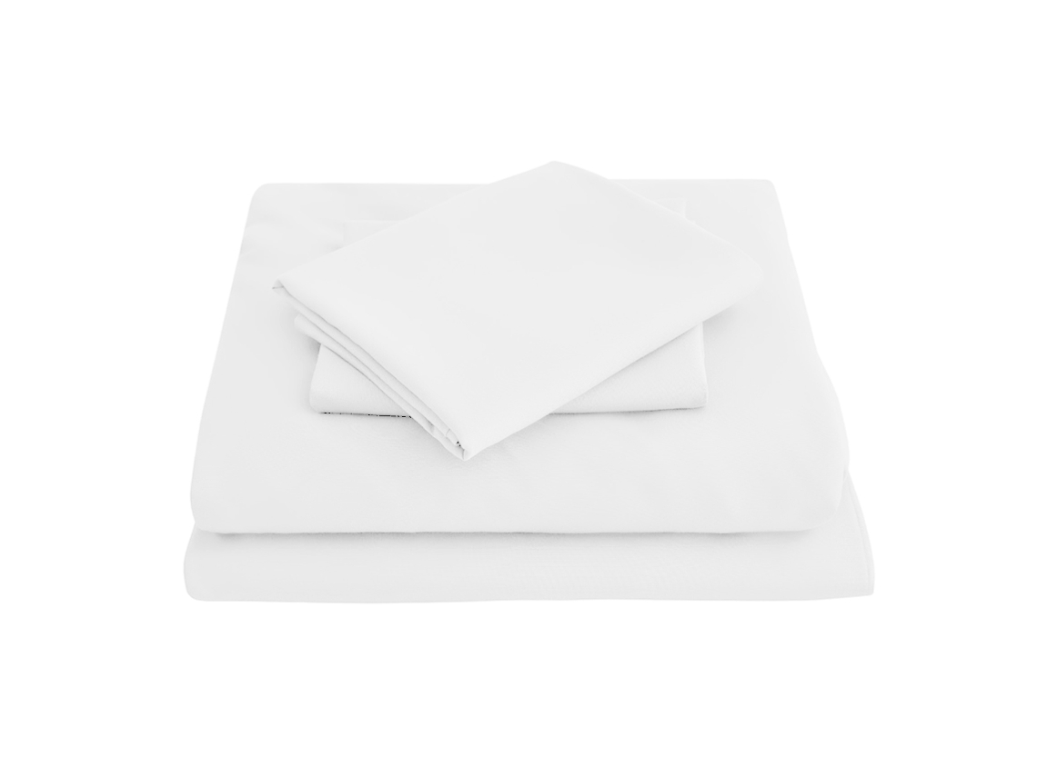 Sábanas De Algodón Egipcio De Lujo 1000 Hilos, Tela Satén, Juego De 4 Piezas Con Fundas - Queen, Blanco