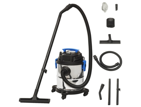 vidaXL Aspirador en seco y húmedo plateado 1200 W 20 L