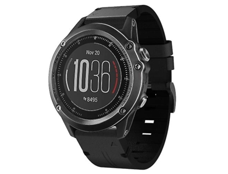 Correa De Reloj Inteligente Para Garmin Fenix 3 Horas 26 Mm Correa De Reloj Con Hebilla De Acero De Cuero Negro VENISYMLIS