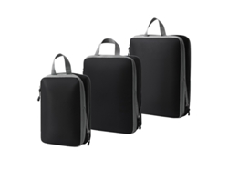 Bolsa de almacenamiento de compresión, juego de 3 piezas, bolsa de almacenamiento de viaje ligera, color negro Siurn