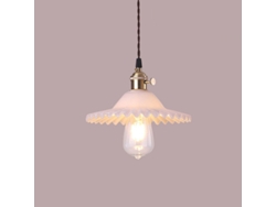 Luminária Pendente De Vidro E27 Estilo Industrial Vintage, Plafon Retrô (vidro Branco, Lâmpada Não Incluída)