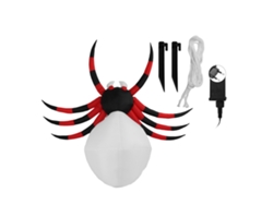 Araña inflable decorativa de Halloween de 2,4 m con luz LED