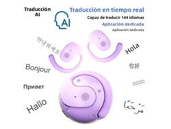 (ai Purple) Auriculares Inalámbricos, Equipados Con Un Traductor De Ia Para 144 Idiomas, Estéreo Bluetooth 5.3 A Prueba De Agua.