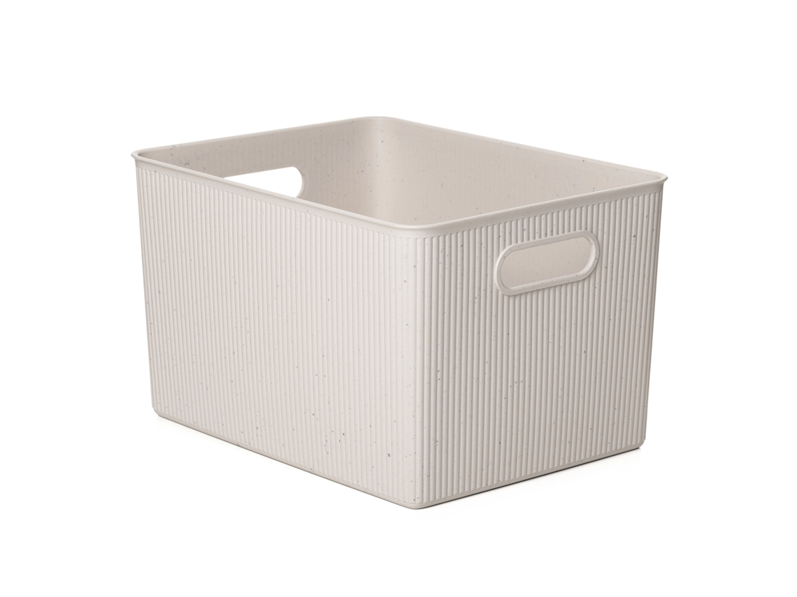 Tatay Ecohome - Cesta De Ordenación Rectangular Tamaño Xl De 22l Baobab. Beige