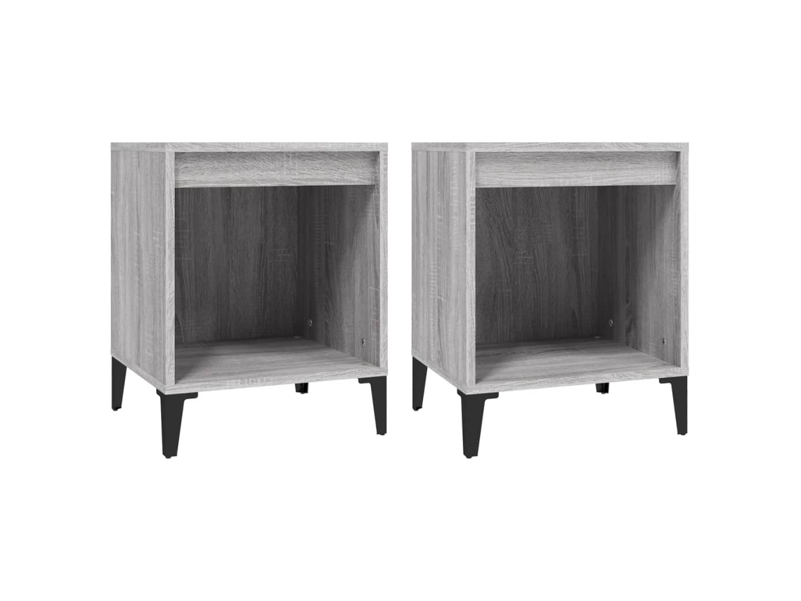 Maison Exclusive - Mesitas De Noche 2 Unidades Gris Sonoma 40x35x50 Cm