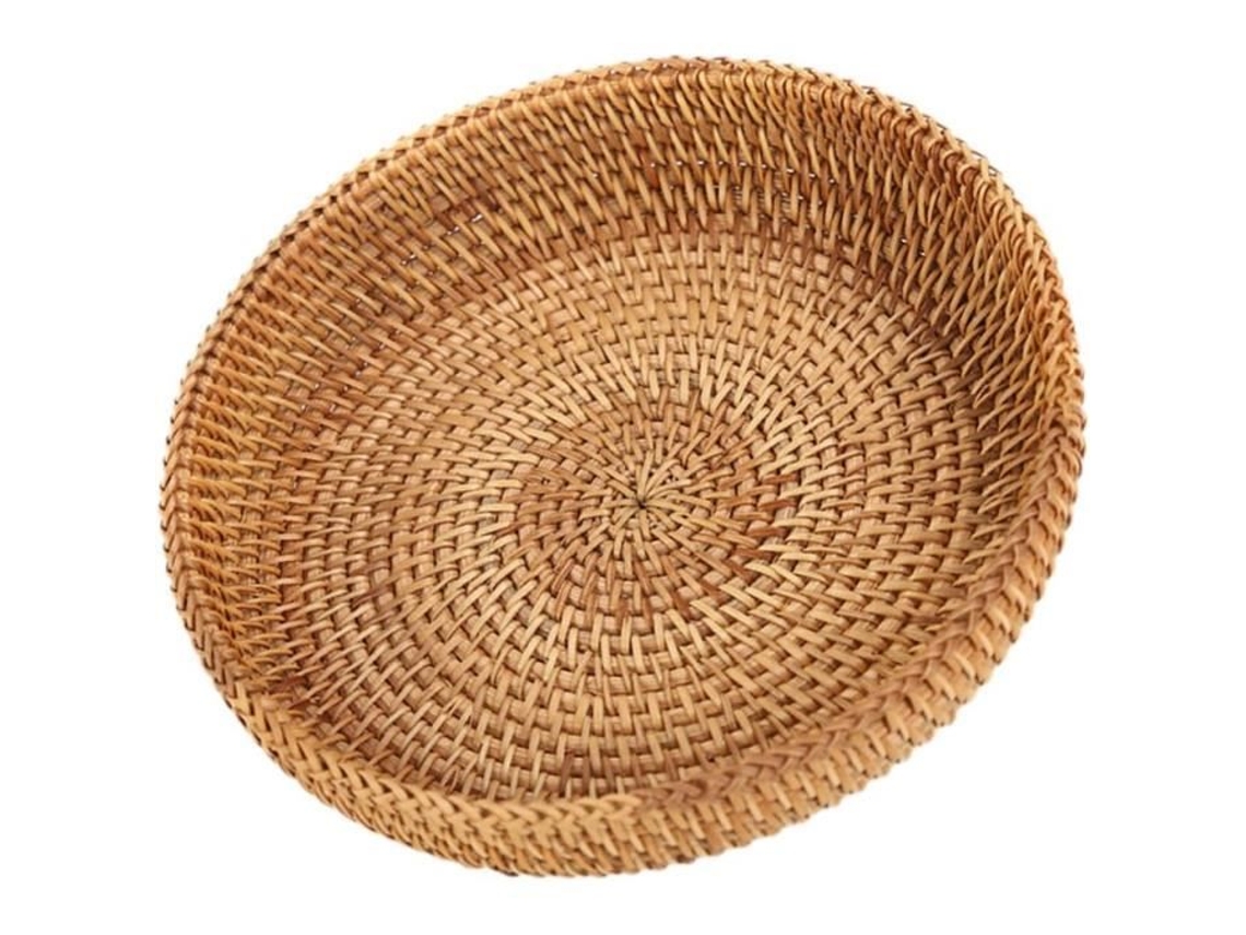 Cesta de frutas - Yyv - Redonda - Ratán natural - Decorativa - 18x4,5cm