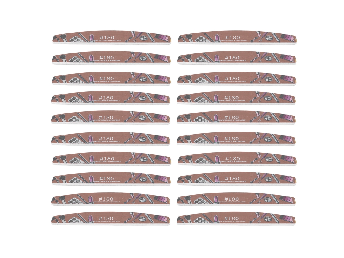 20 Limas De Uñas Lavables Y Reutilizables De Doble Cara Con Cuadrícula De 180 Para Manicura.