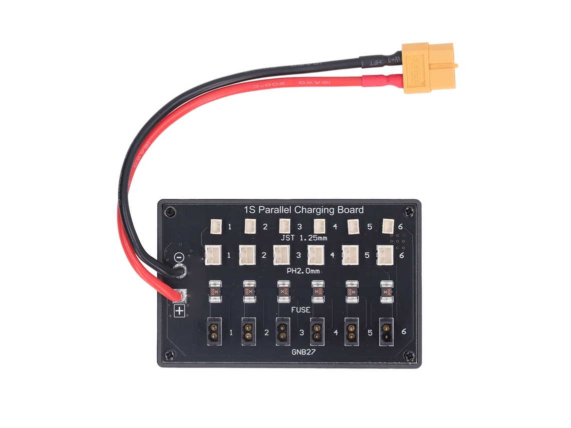 Ymsl Placa De Carga Paralela Para Baterías Lipo 1s Rc Jst Ph2.0 1.25 Gnb27 6 Canales Con 2 Conectores Hxl