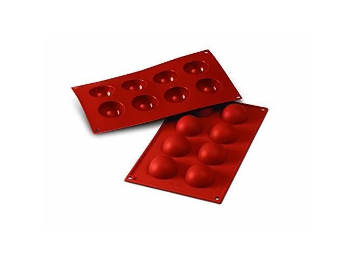 SILIKOMART 20.004.00.0060 Sf004 Molde Forma Media Esfera 8 Cavidades Terracota Silicona Sf004-C