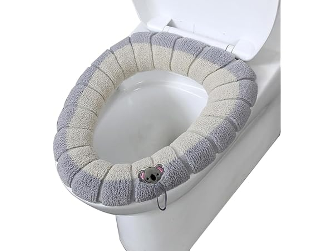 Funda Térmica Y Lavable Para Asiento De Inodoro, 31 Cm, Con Gancho, Suave, Juego De 2, Limpieza Profunda, Para Uso Doméstico.