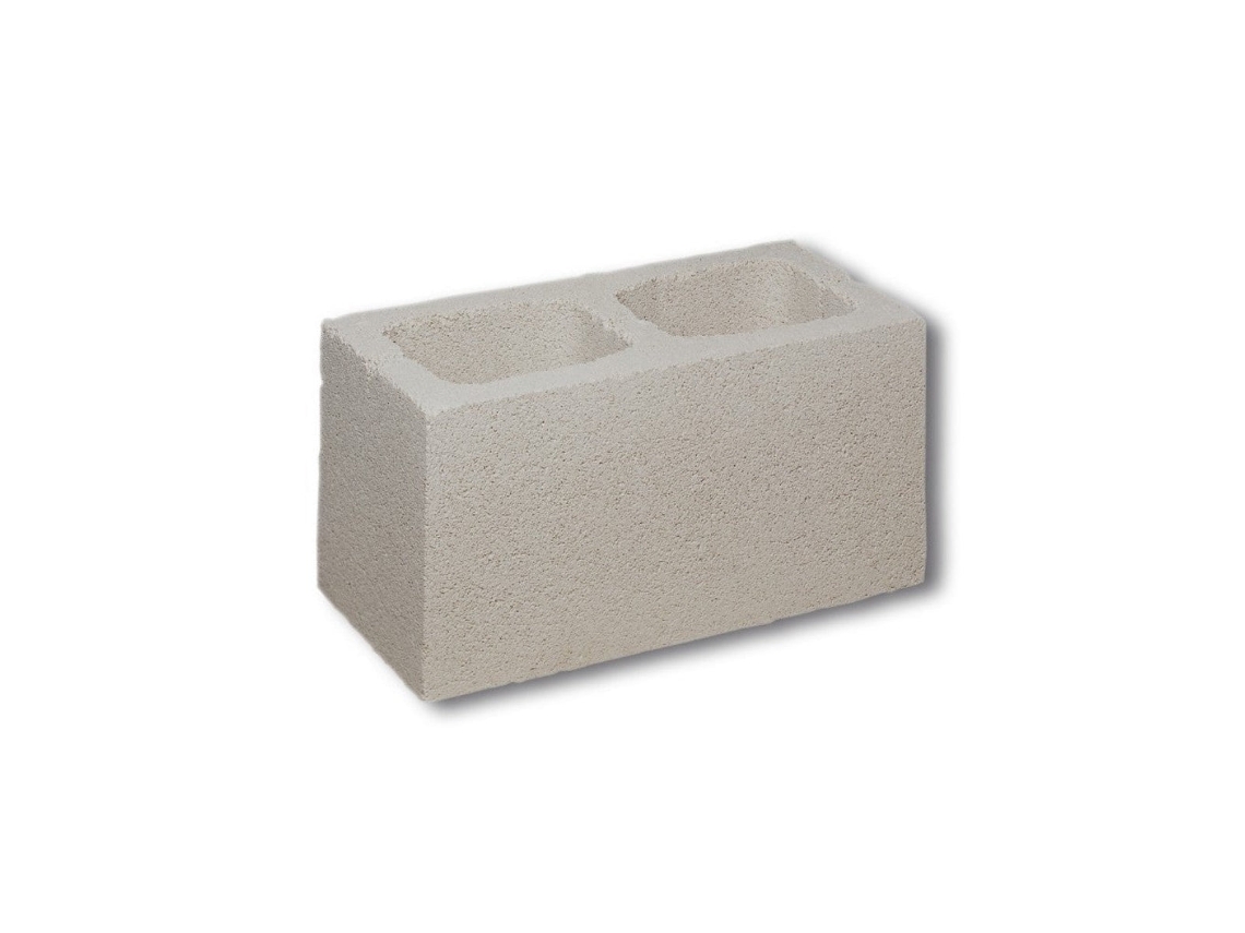 Bloque de hormigón liso hidrófugo, gris / 4 caras lisas / Unidad