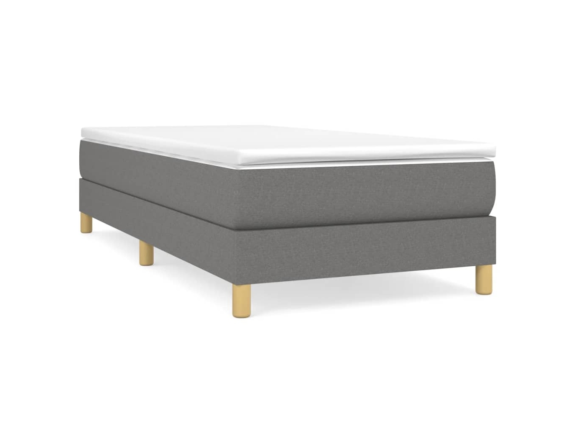 Maison Exclusive - Cama Box Spring Con Colchón Tela Gris Oscuro 90x190 Cm