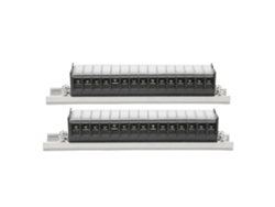 2pcs Barra De Terminales Doble Fila 660v 15a 10 Posiciones Con Tapa T1515