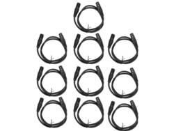 2026-10pcs Cable De Señal De Escenario 1 Metro Largo Color Negro Xlr Macho A Hembra Cable De Señal