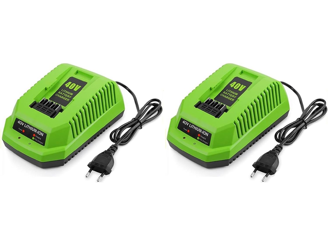 Cargador De Baterías De Litio De 2 X 40 V Para Greenworks 29482 G-max Li-ion 29472 29652 G40825