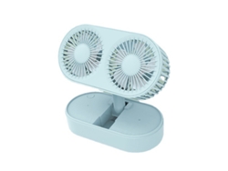 Mini Ventilador De Escritorio Usb Plegable Con Dos Aspas Para Oficina De Estudiantes - Azul
