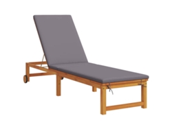 Tumbona Marrón 202 X 53 X 89 Cm Madera De Acacia Sólida