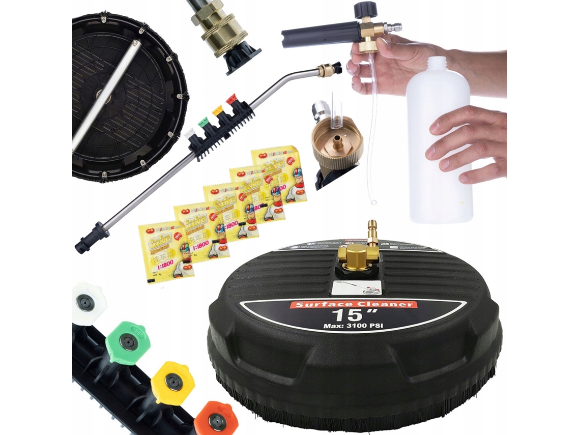 Kit de limpieza de alta presión: lanza de 6 mm + cañón de espuma de 1 ml | 15 boquillas | Compatible con Karcher