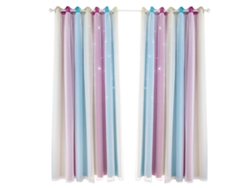 Juego de cortinas caladas con diseño de estrellas degradadas de dos piezas para dormitorio o sala de estar.