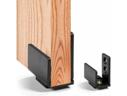 Guía de piso para puerta de granero de acero al carbono negro Guía de piso resistente para puertas corredizas de granero con tornillos con tornillos