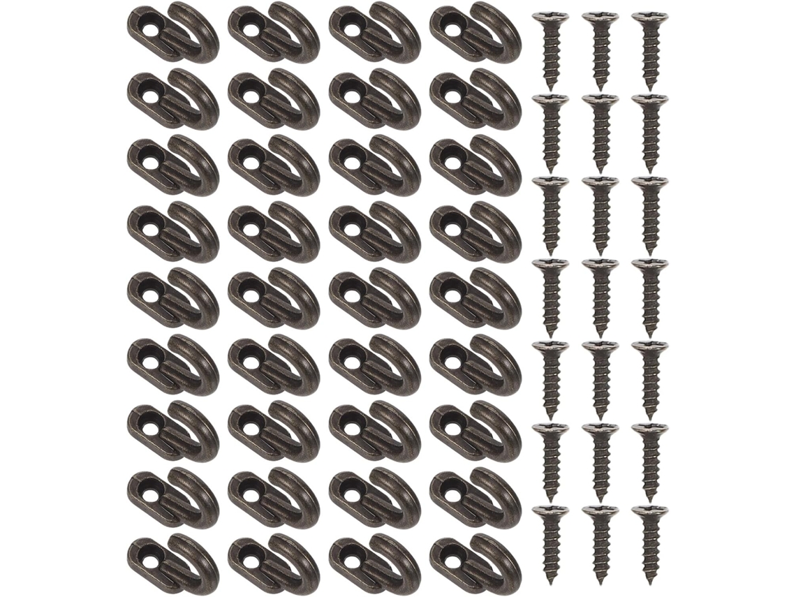 Juego 40 Pequeños Ganchos Latón Colgar Pared Marrón Oscuro Estilo Vintage Ropa